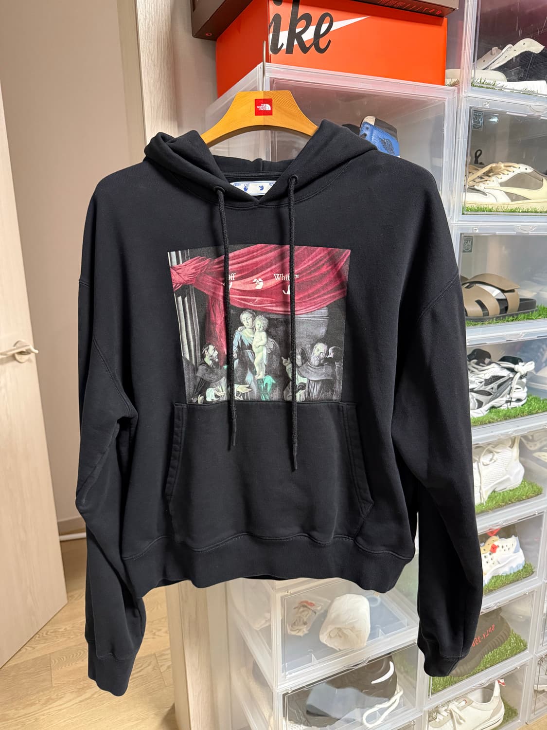 오프화이트 카라바조 블랙 후드티 L 상품이미지1