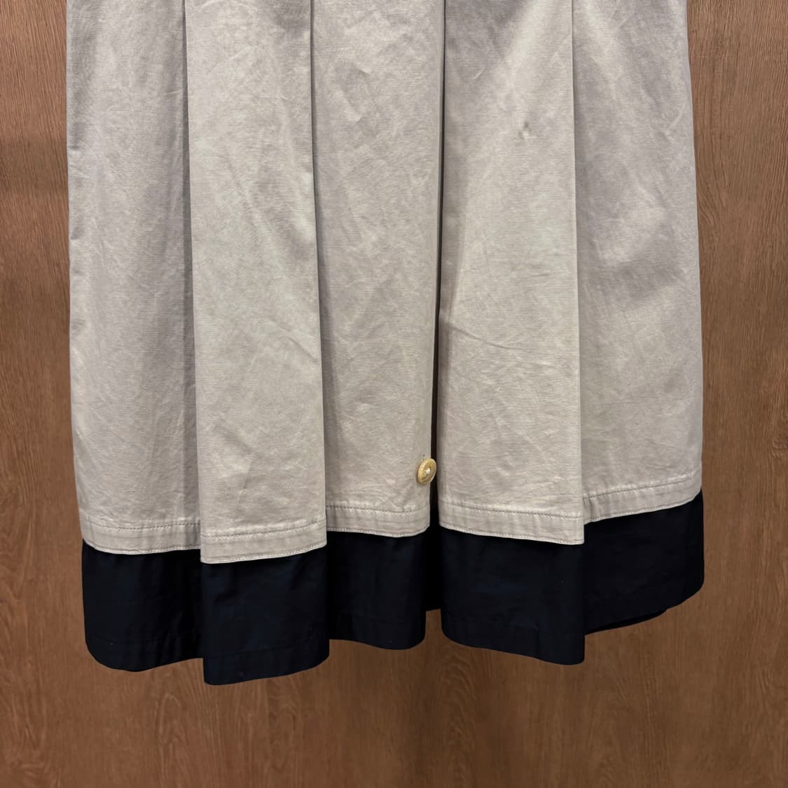 질샌더 코튼 미디 스커트 블랙 레이어드 배색 디테일 플레어핏 베이지 상품이미지5