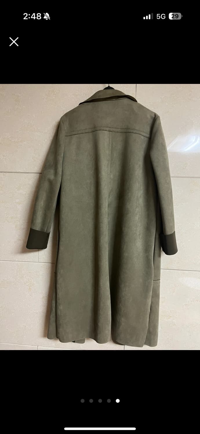 그린 스웨이드 가죽 코트 상품이미지5