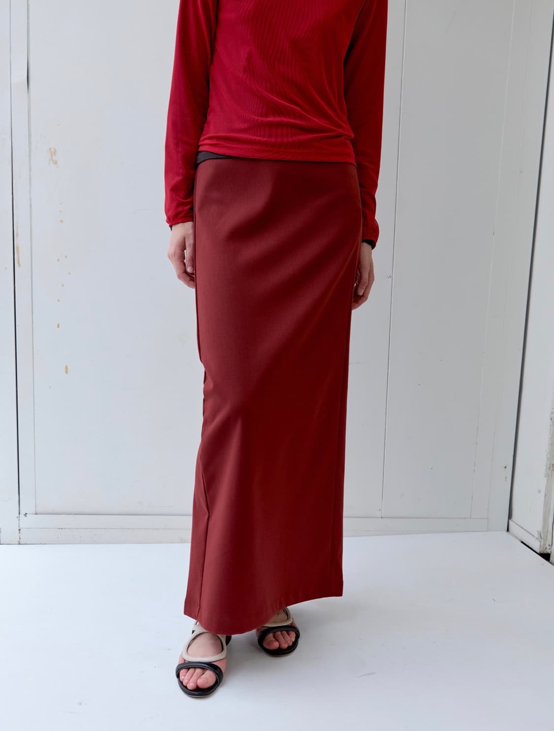 파이카 JACQUARD BACK BANDING MAXI SKIRT 상품이미지1