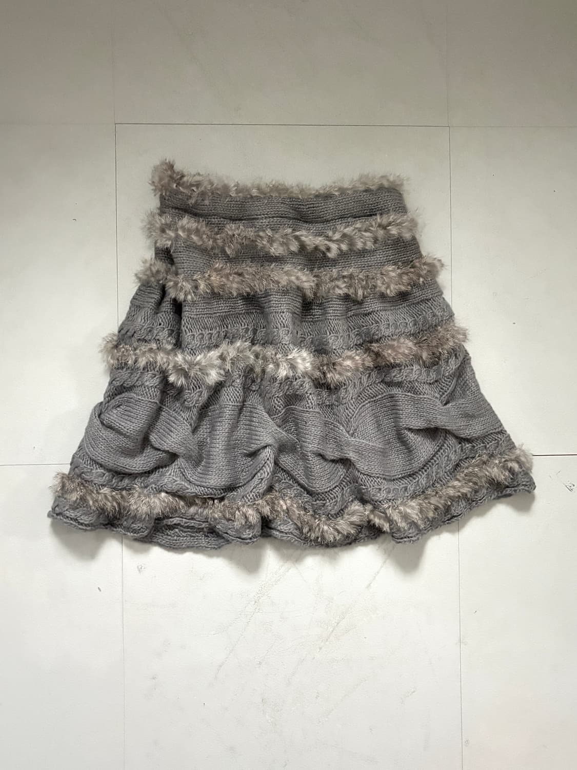 • Grey Rabbit Fur Skirt 상품이미지1