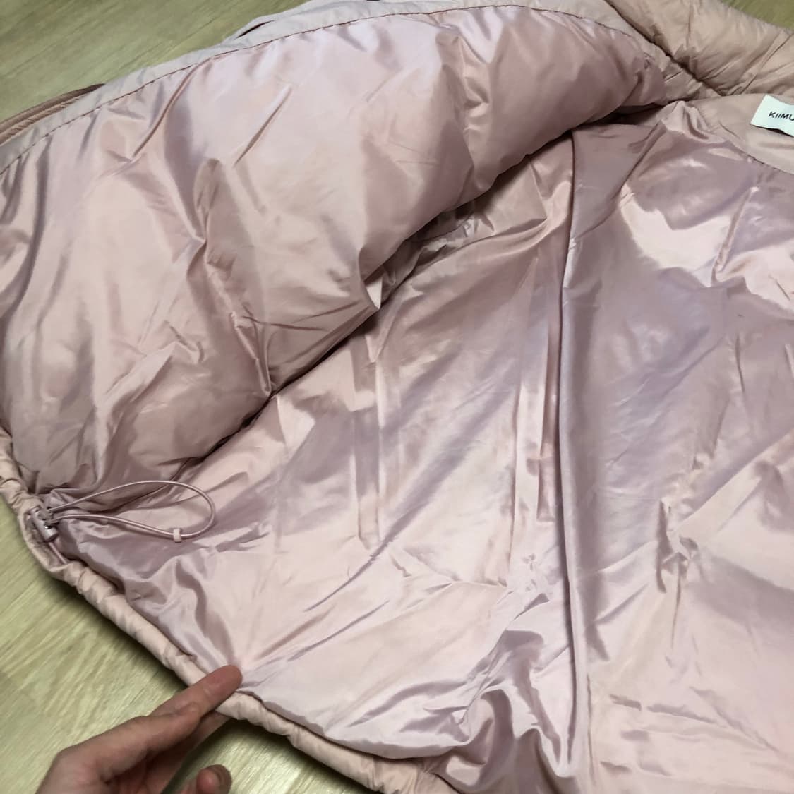 (L) 키뮤어 KIIMUIR 덕다운 벌룬 플라켓 다운 점퍼 패딩 핑크 상품이미지3