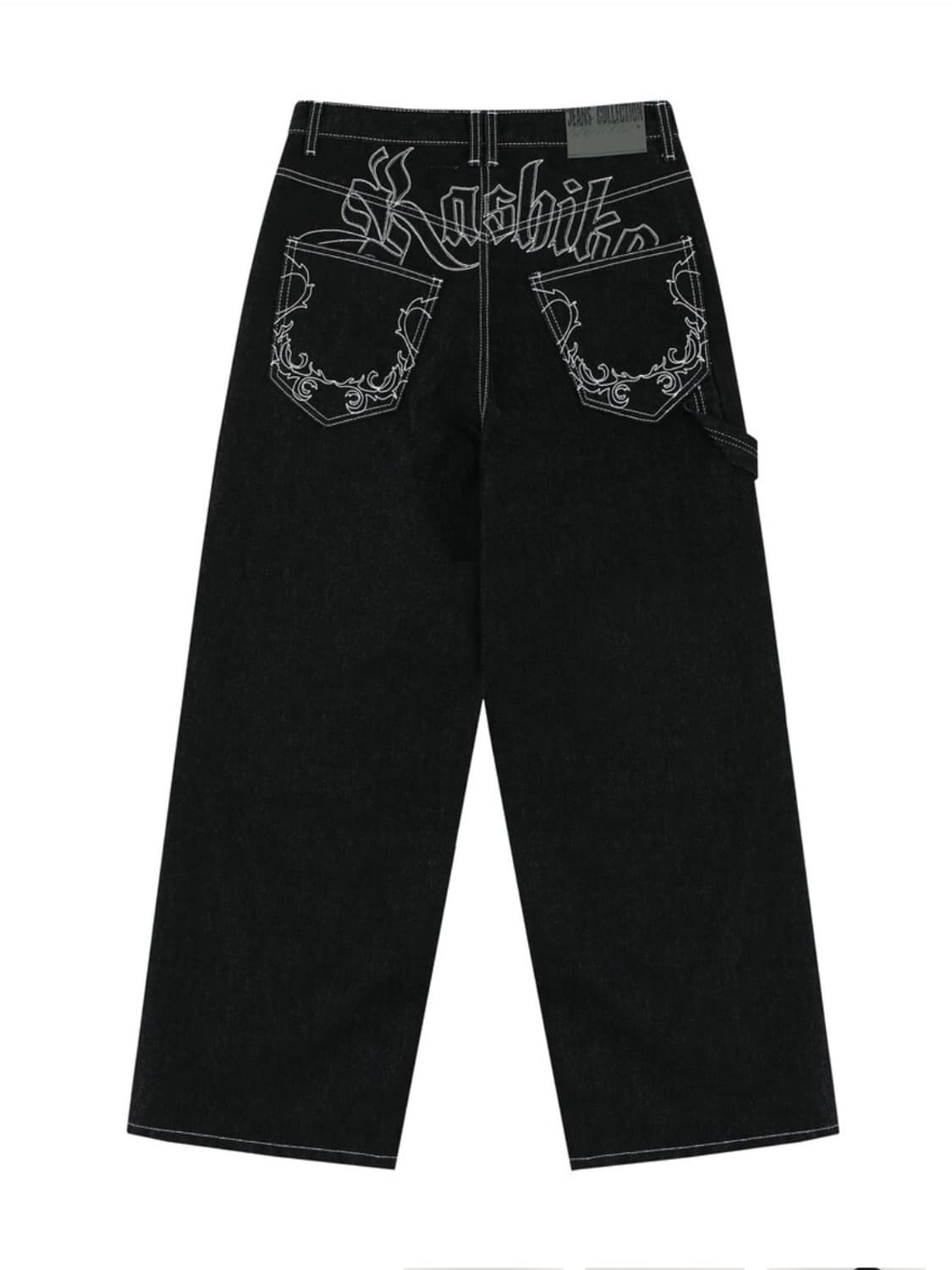 Embroied Nonfade Denim Pants Black 상품이미지1