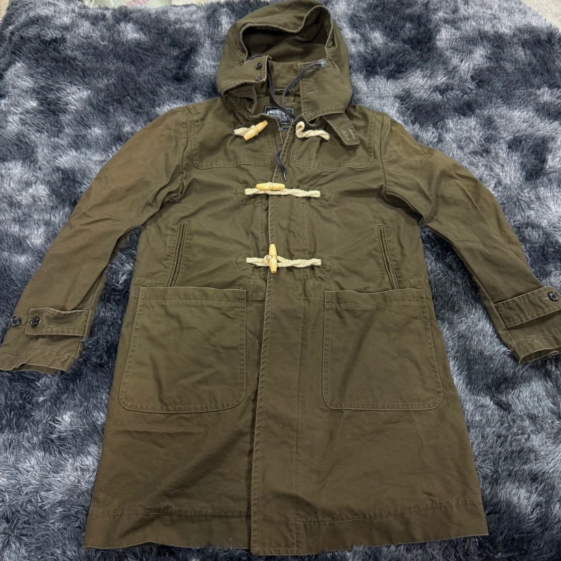 투티/ 0091 프리즘웍스 후드 더플 트랜치 코트 떡볶이 카키 상품이미지4