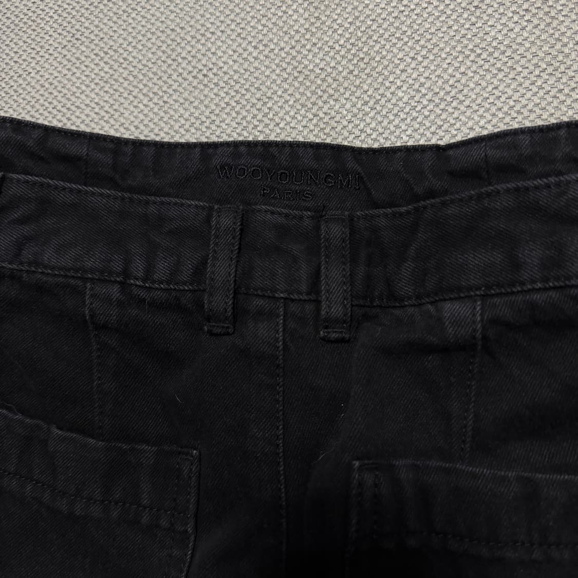 우영미 WYM 자수로고 와이드 데님 팬츠 상품이미지4