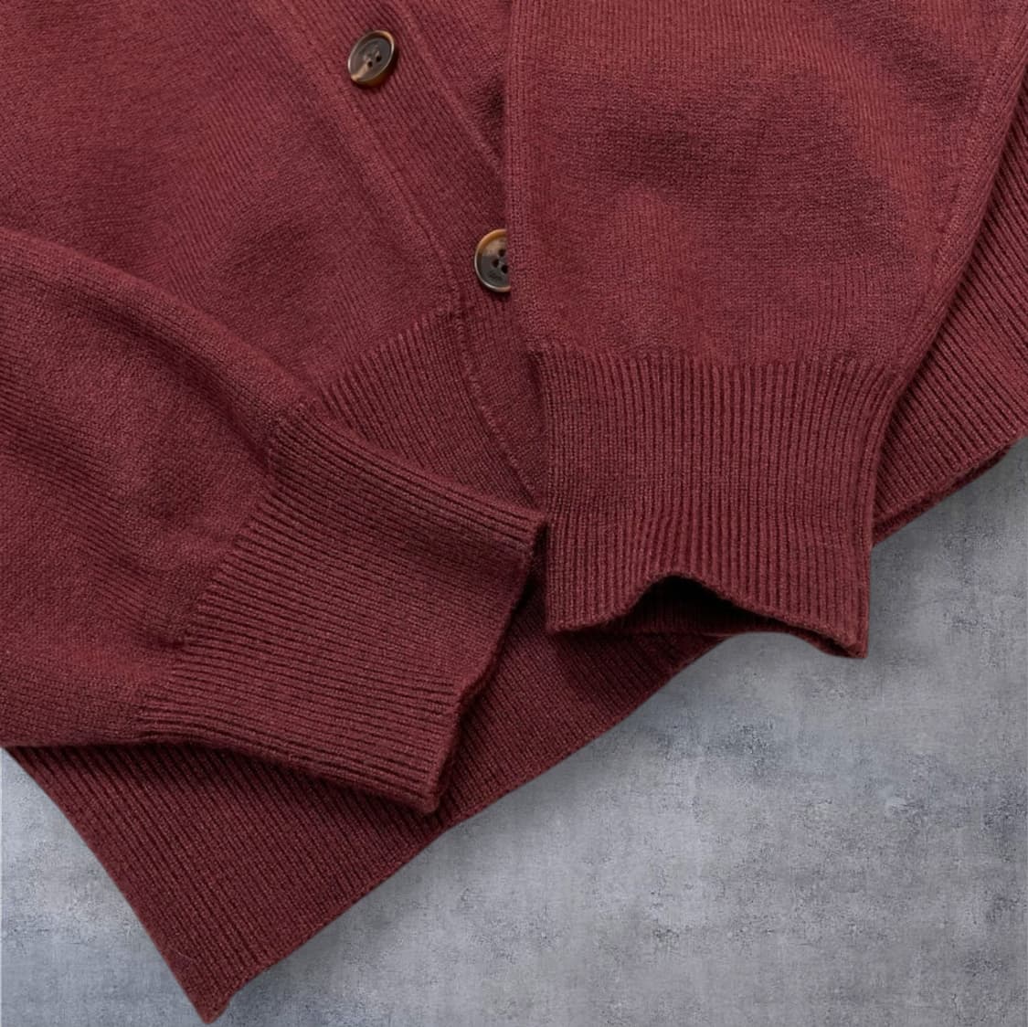 제너럴 아이디어 General idea 버건디 크롭 브이넥 가디건 S 상품이미지7