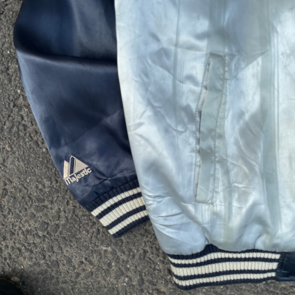 90s 마제스틱 양키즈 사틴 바시티 올드스쿨 스타디움 자켓 M 상품이미지8