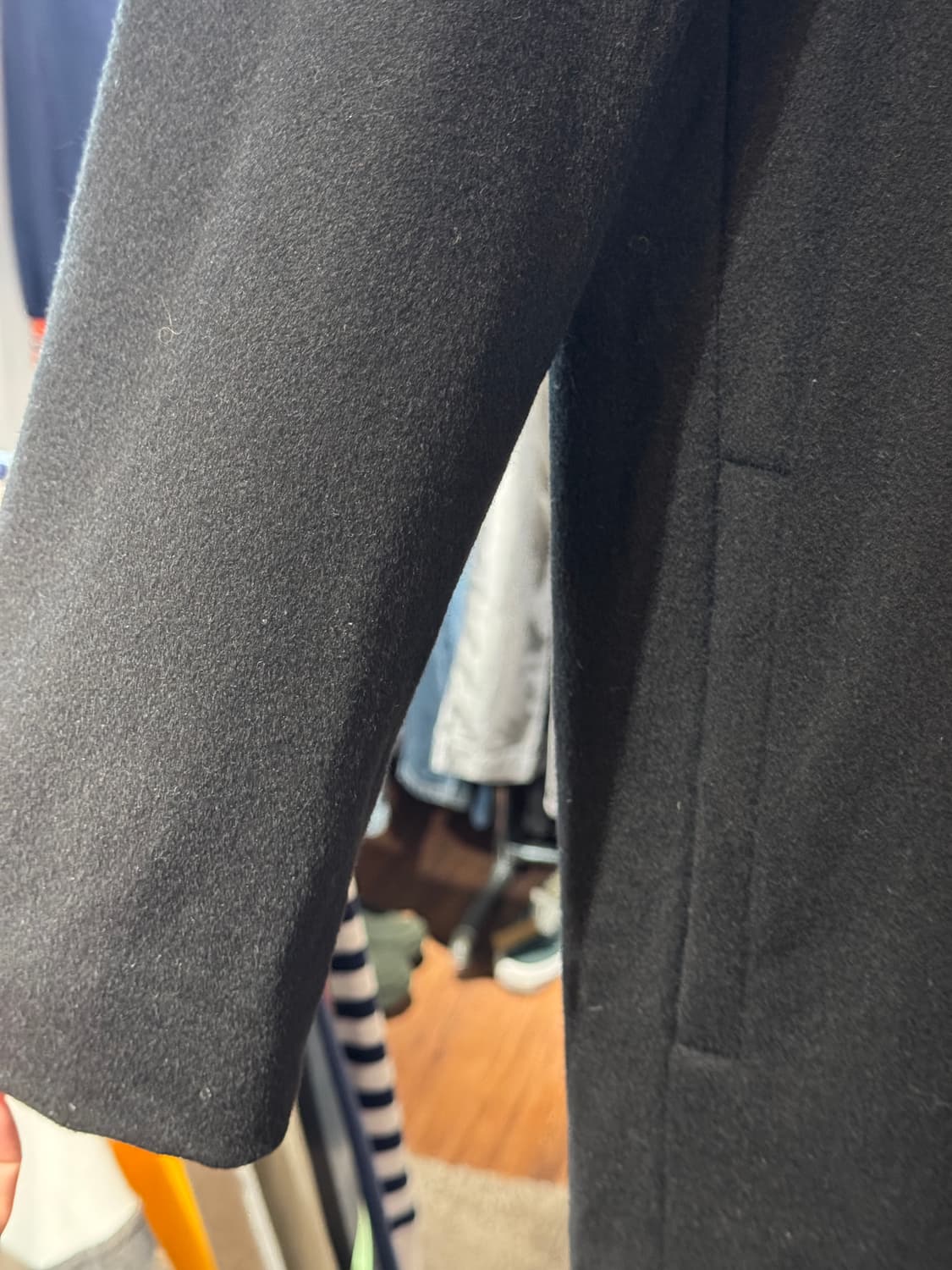 인사일런스 캐시미어 싱글 코트 블랙 L 상품이미지3