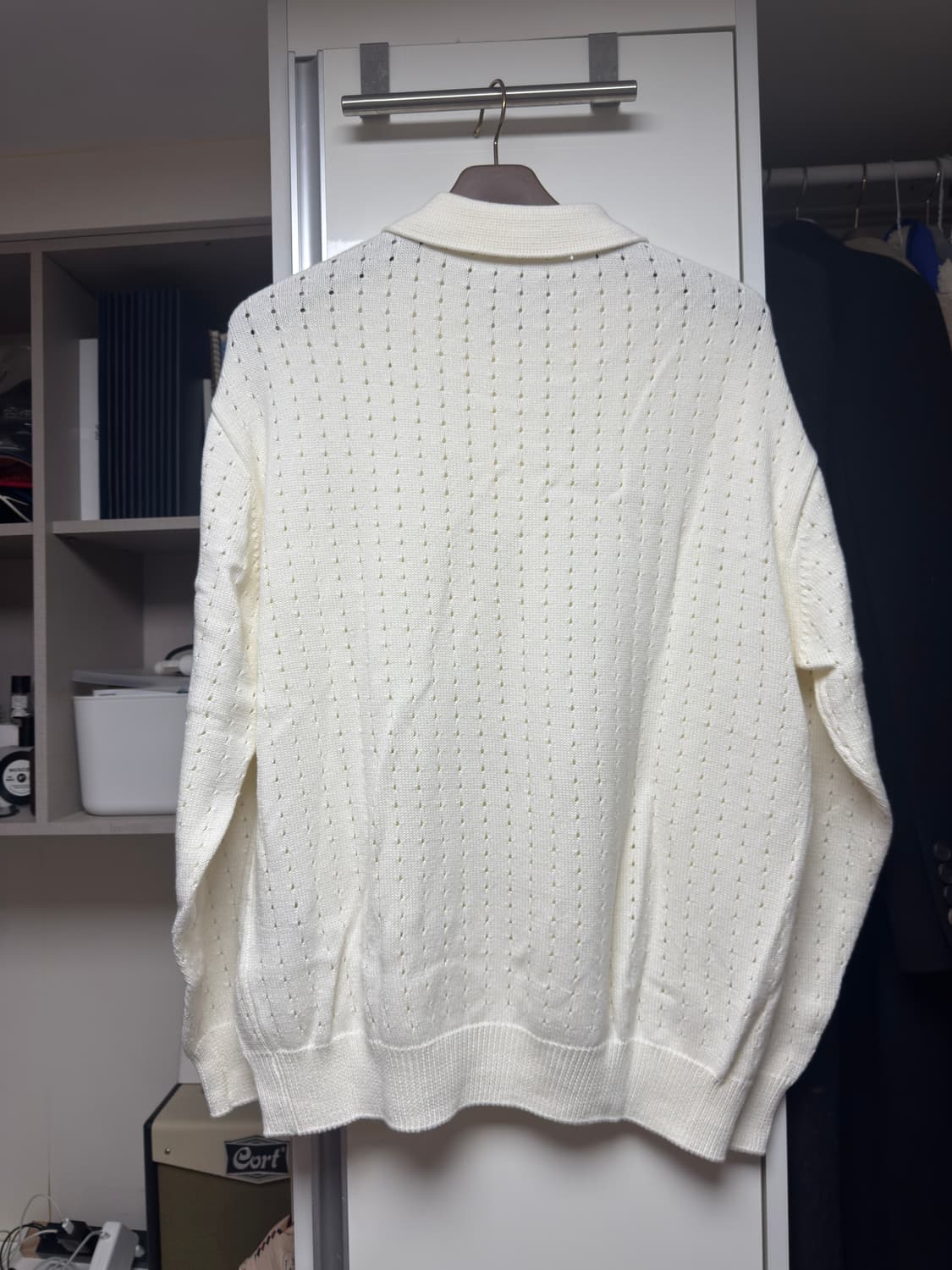 유스 (미착용) 포인텔레 카라 니트 티셔츠 화이트 L 상품이미지3