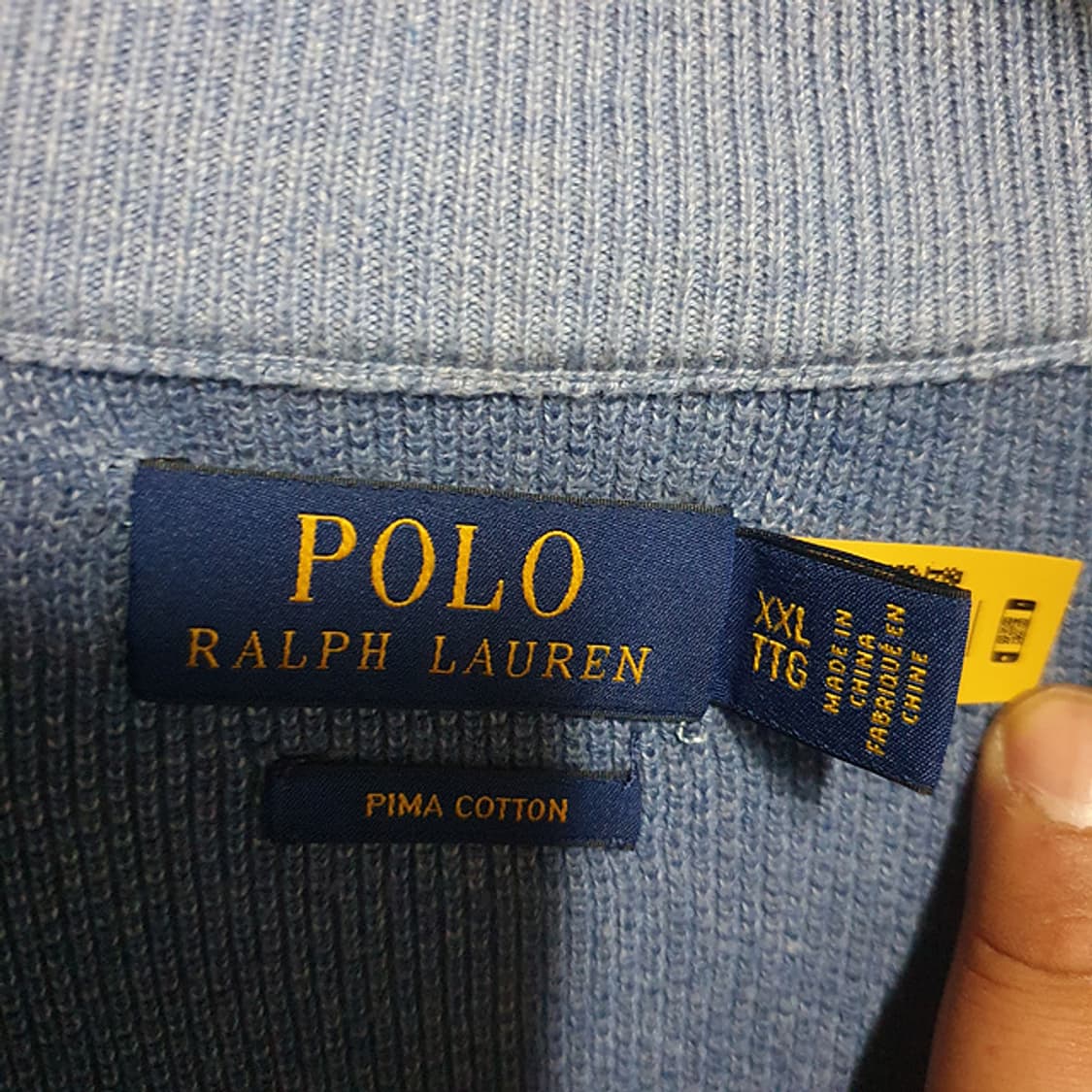 폴로 랄프로렌 피마코튼 반집업 니트 XXL 상품이미지3