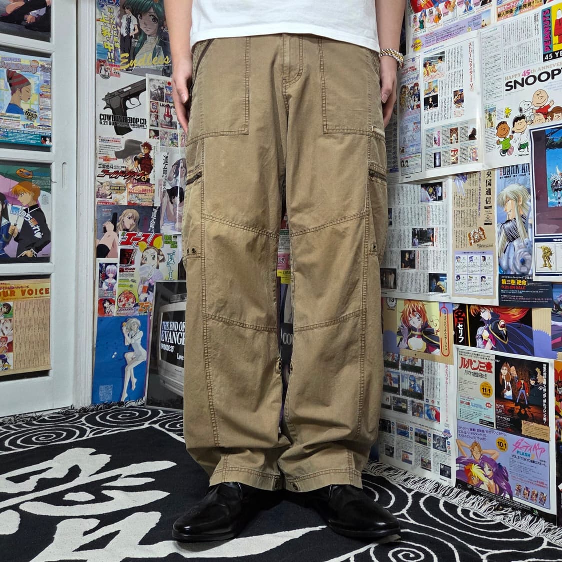 빈티지 브라운 신치백 멀티포켓 카고 팬츠 상품이미지2