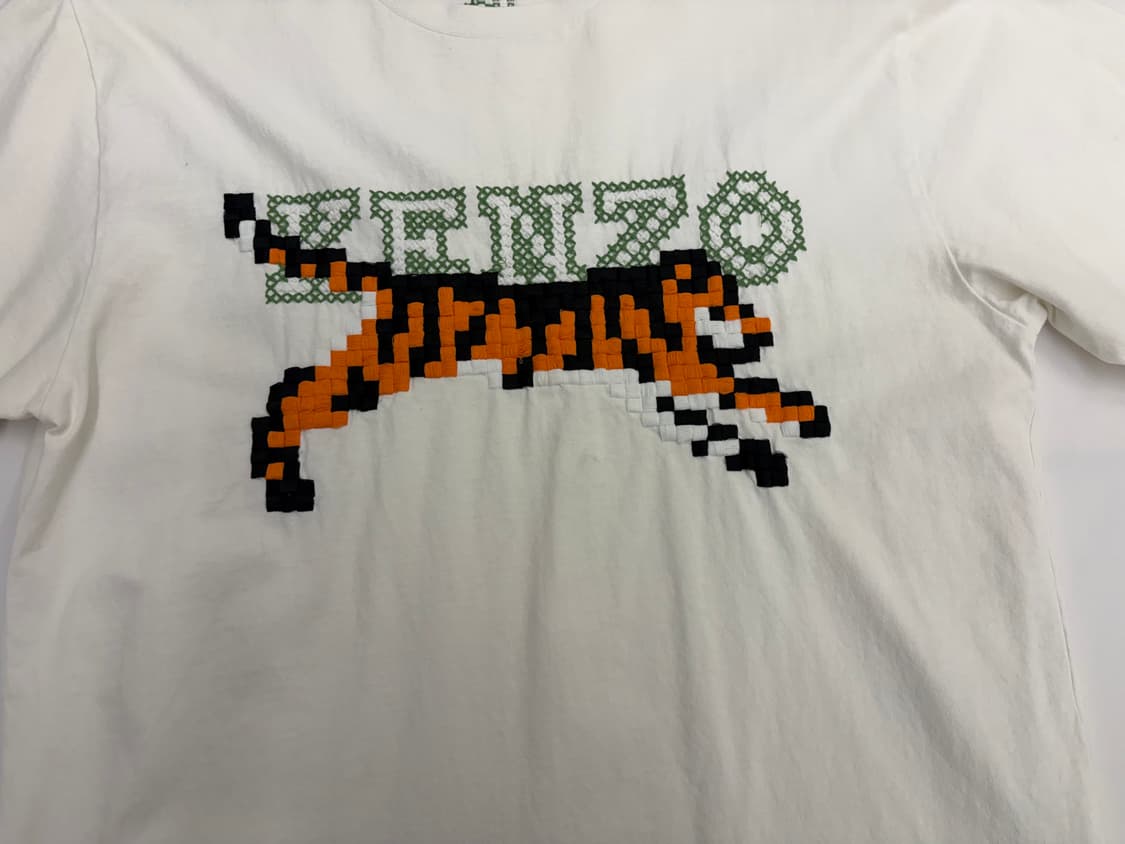 [L] KENZO 겐조 화이트 타이거 자수 티셔츠 상품이미지3