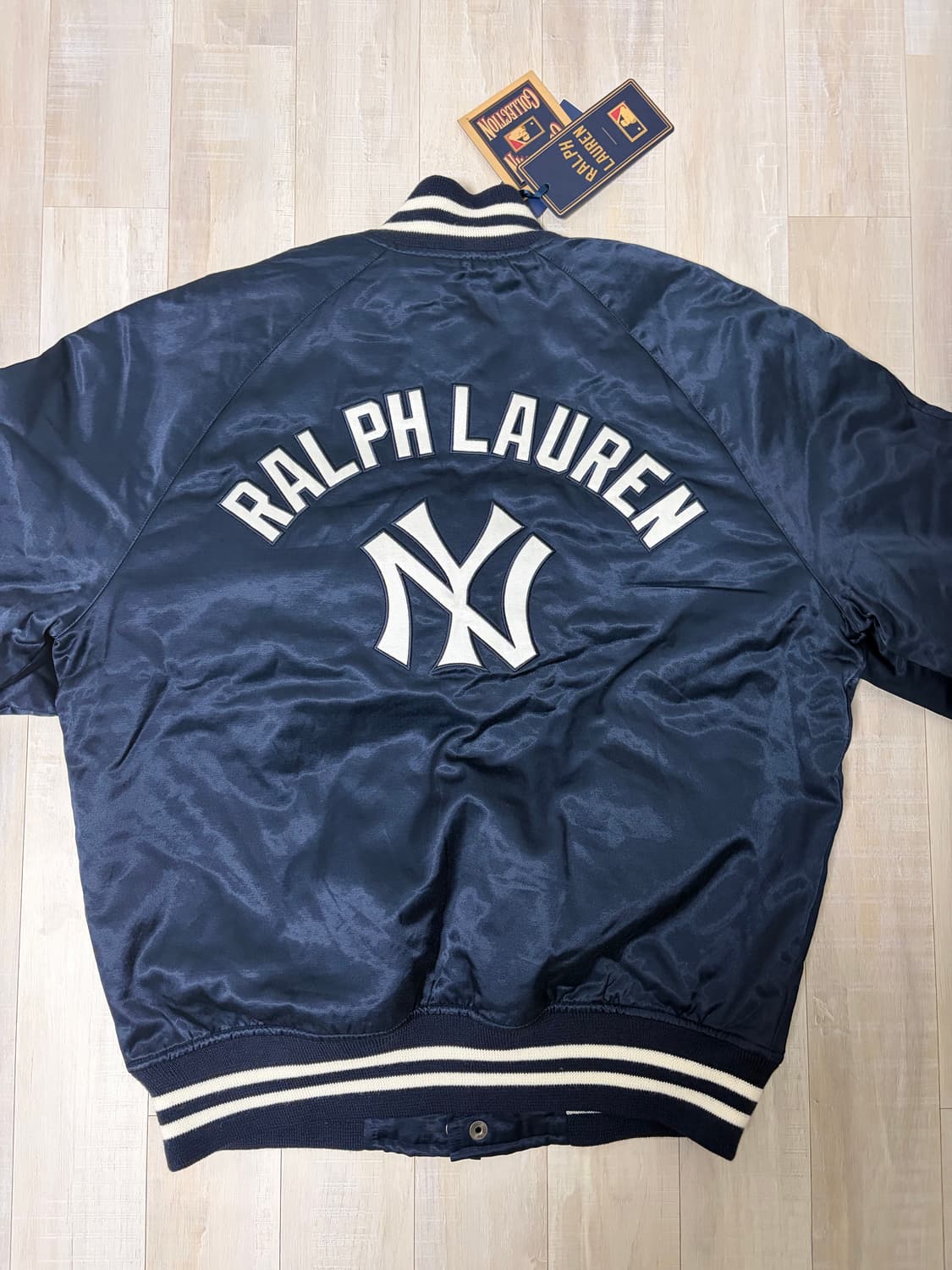 [M] 폴로 랄프로렌 x 양키스 사틴(새틴) 바시티 자켓  상품이미지2