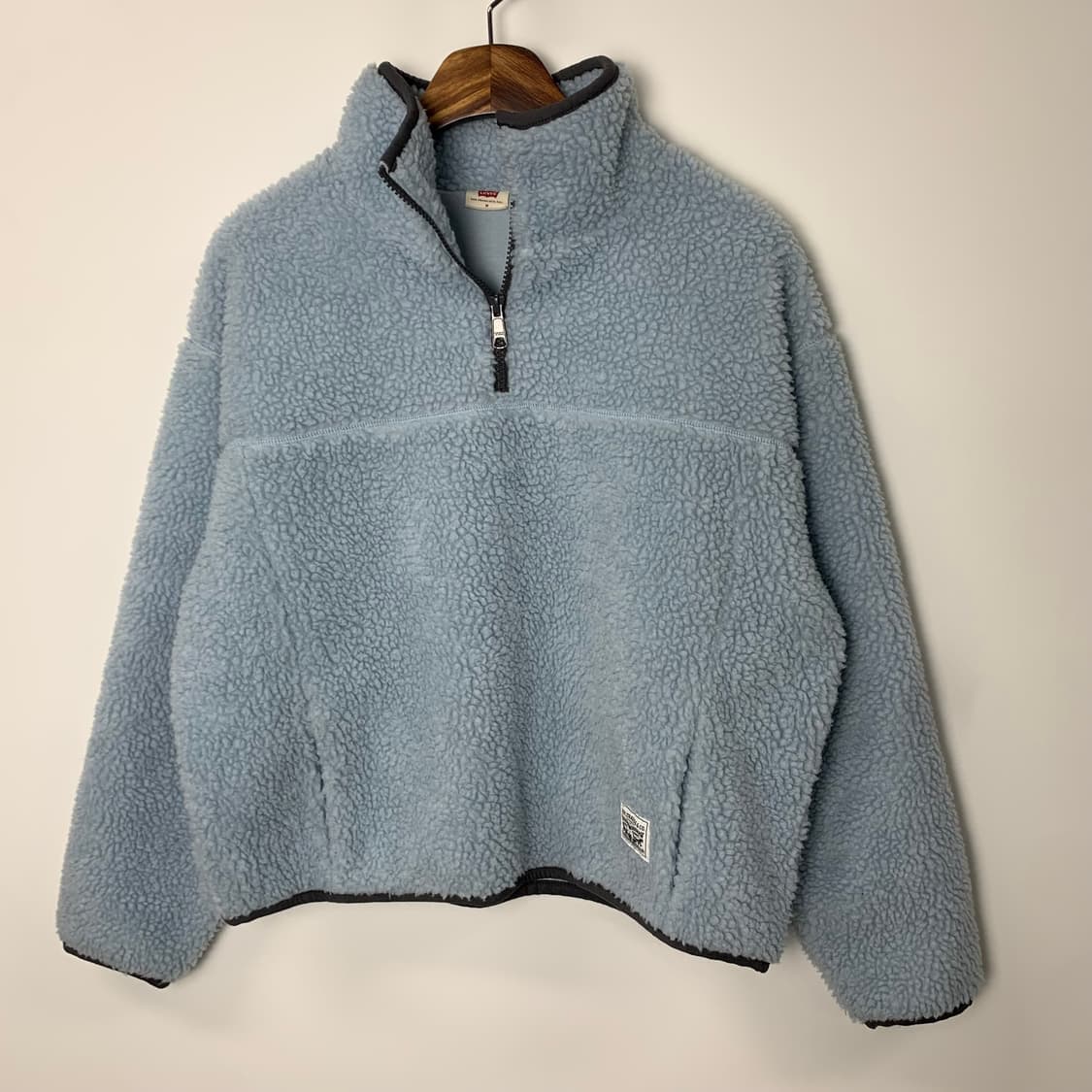 리바이스 스카이블루 쉐르파 반집업 맨투맨 상품이미지2