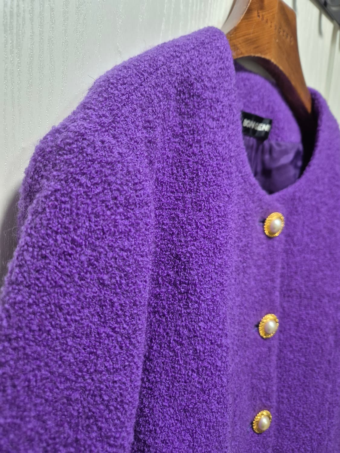 (세일)JPN빈티지 BON GENRE 퍼플 트위드 자켓 상품이미지4