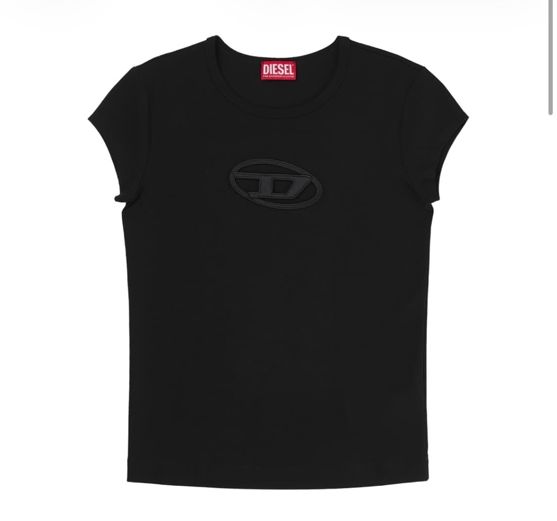 디젤 T-안지 피카부 로고 티셔츠 블랙 상품이미지1