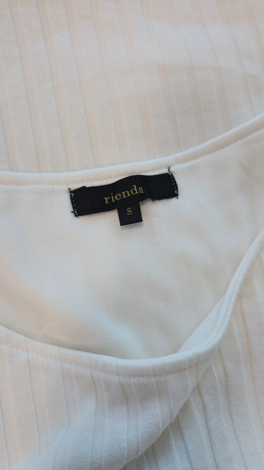 리엔다 리브 니트 롱 원피스 S 화이트 나시 H라인 골지 상품이미지4