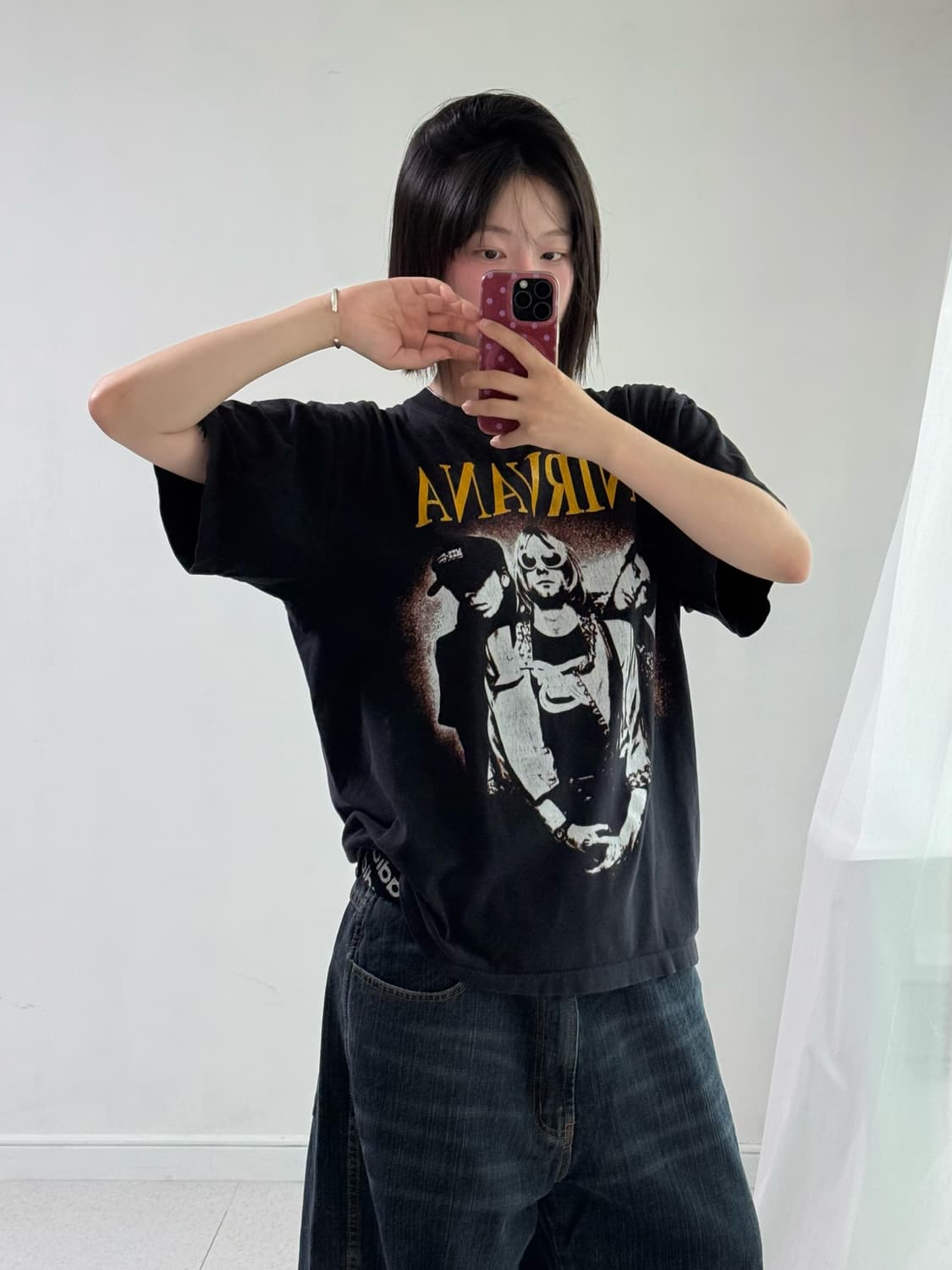 빈티지 너바나 블랙 반팔티 상품이미지3