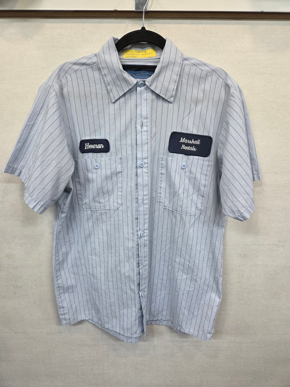 빈티지 usa 90s 신타스 스트라이프 프린팅 패치로고 셔츠반팔 L 상품이미지1