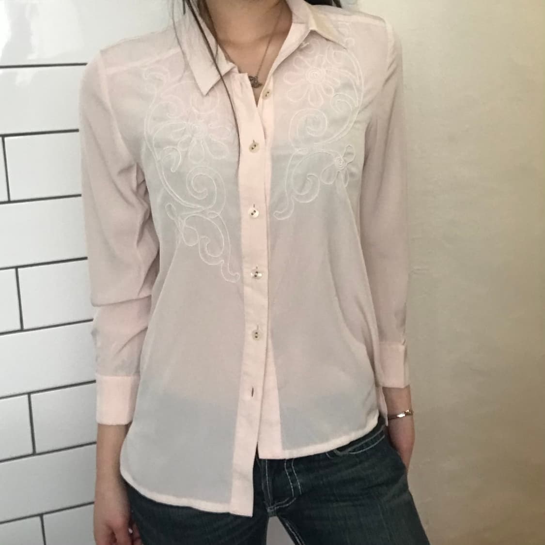 빈티지 자수 셔츠 상품이미지1