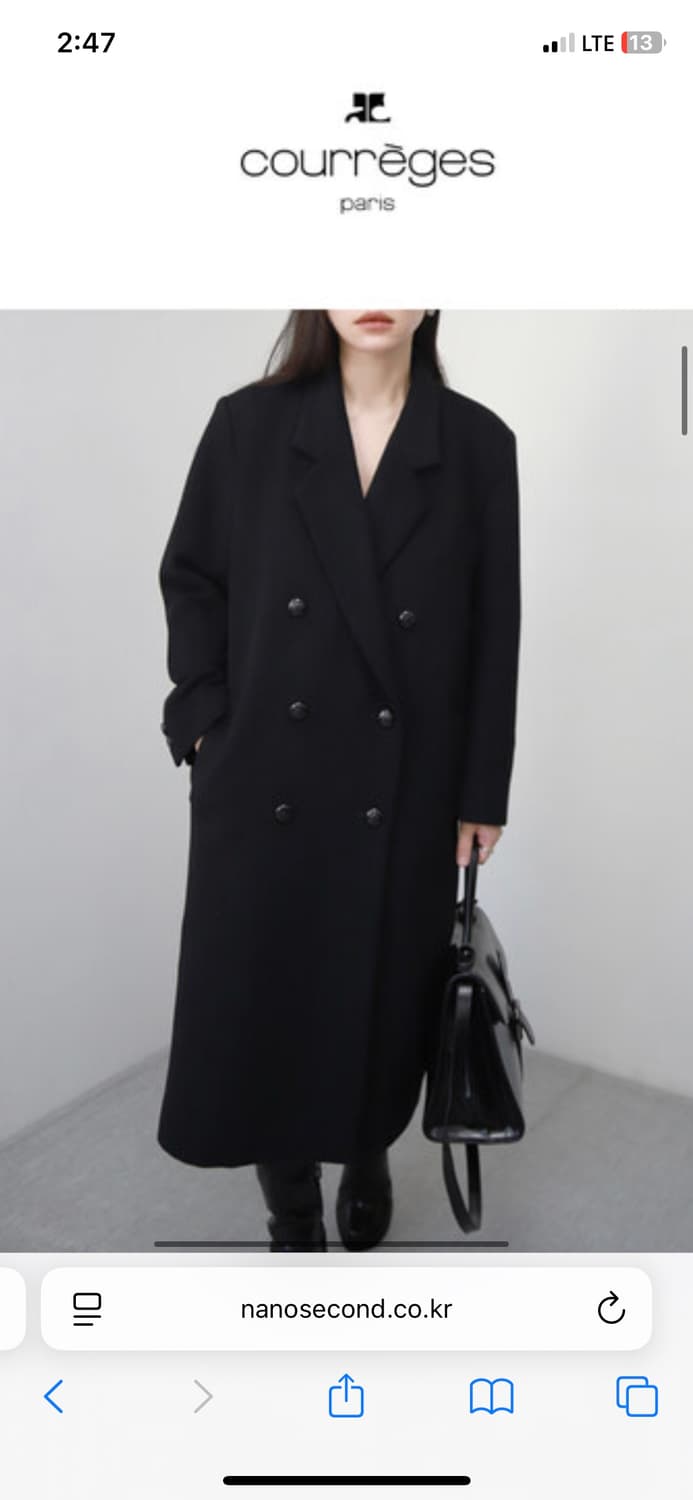 꾸레쥬 캐시미어 코트 상품이미지2