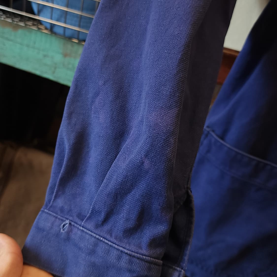 60s 프렌치 워크자켓 프렌치자켓 페이딩 블루 44 상품이미지7