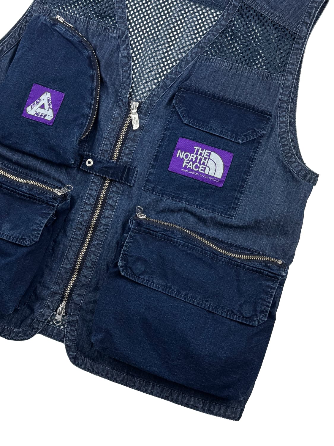 팔라스 x 노스페이스 퍼플 라벨 인디고 립스탑 메쉬 베스트 상품이미지5