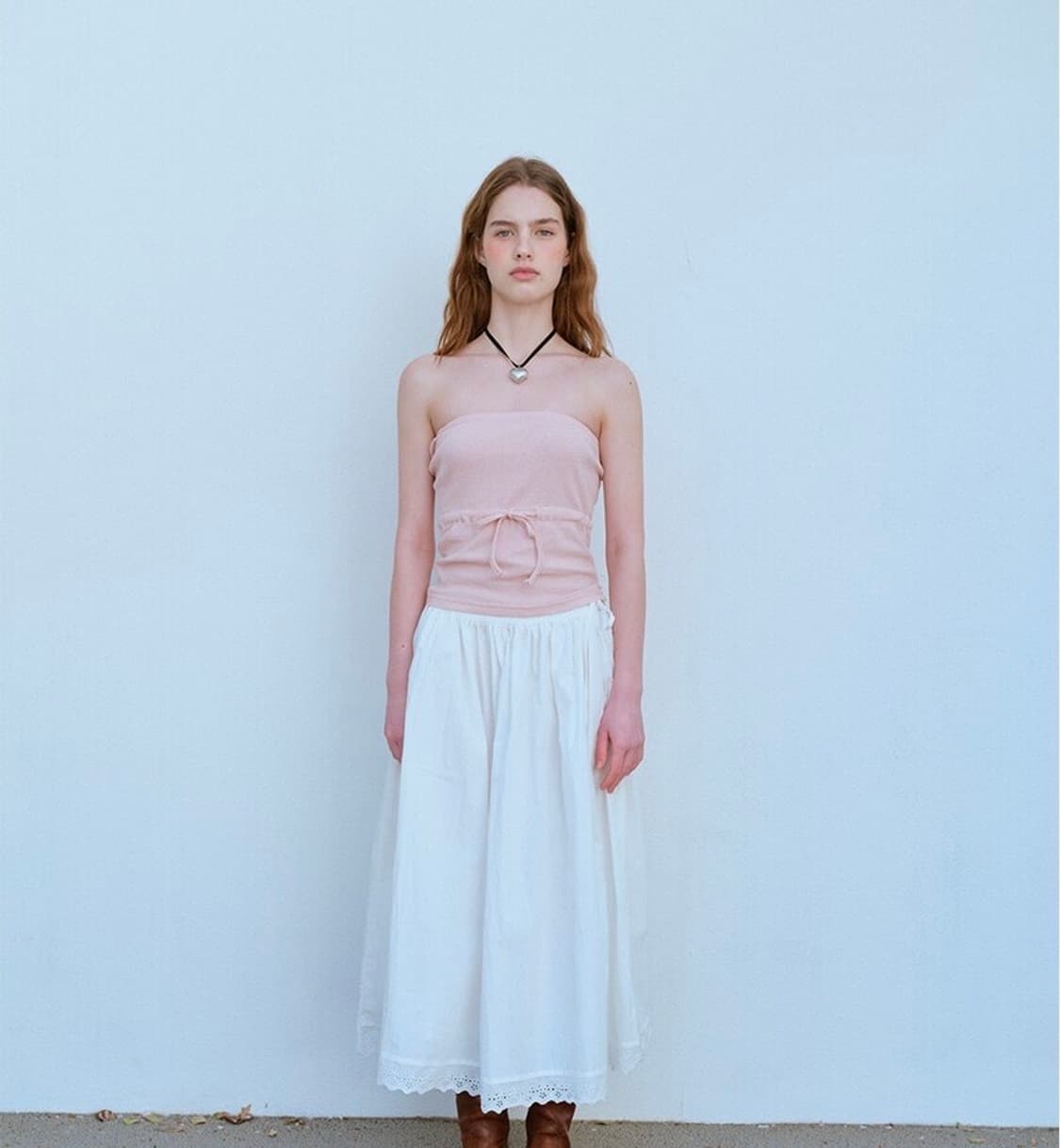 펀프롬펀 와플 튜브탑 피치 상품이미지1