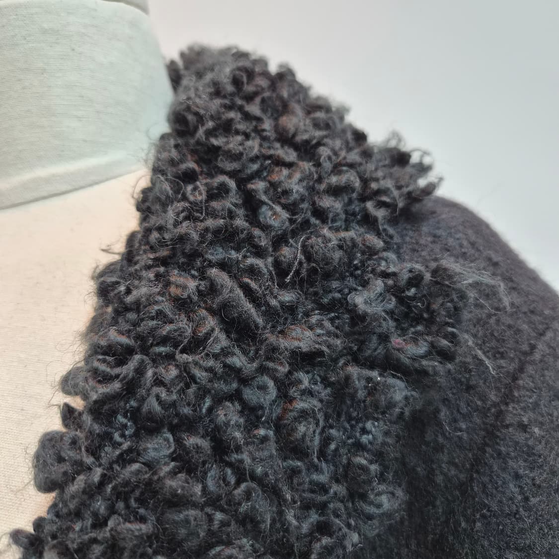 디젤 울100 블랙 셰어링 라펠 롱코트 상품이미지7