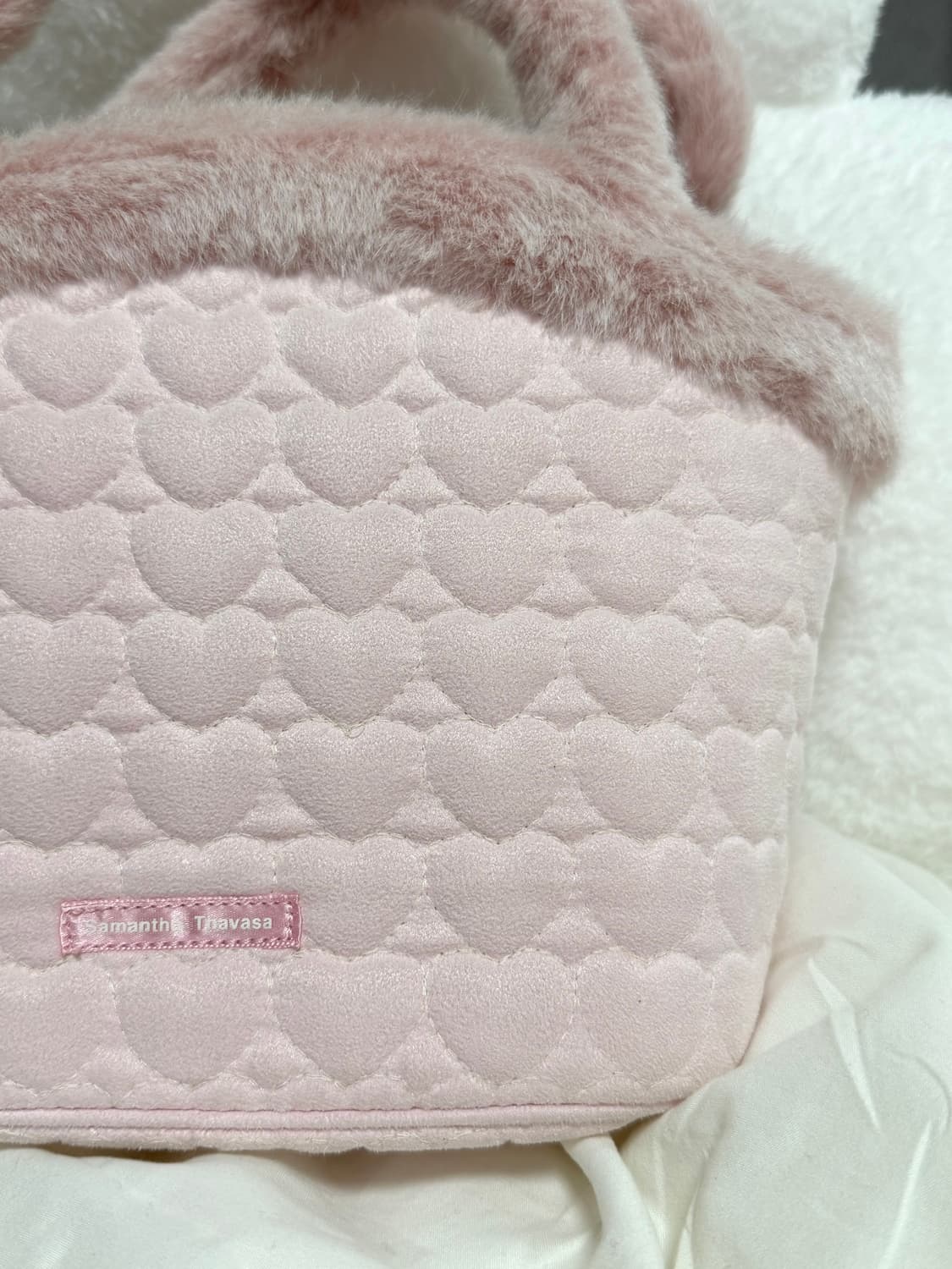 사만다타바사 핑크 하트 퀼팅 토트백 빈티지 상품이미지8