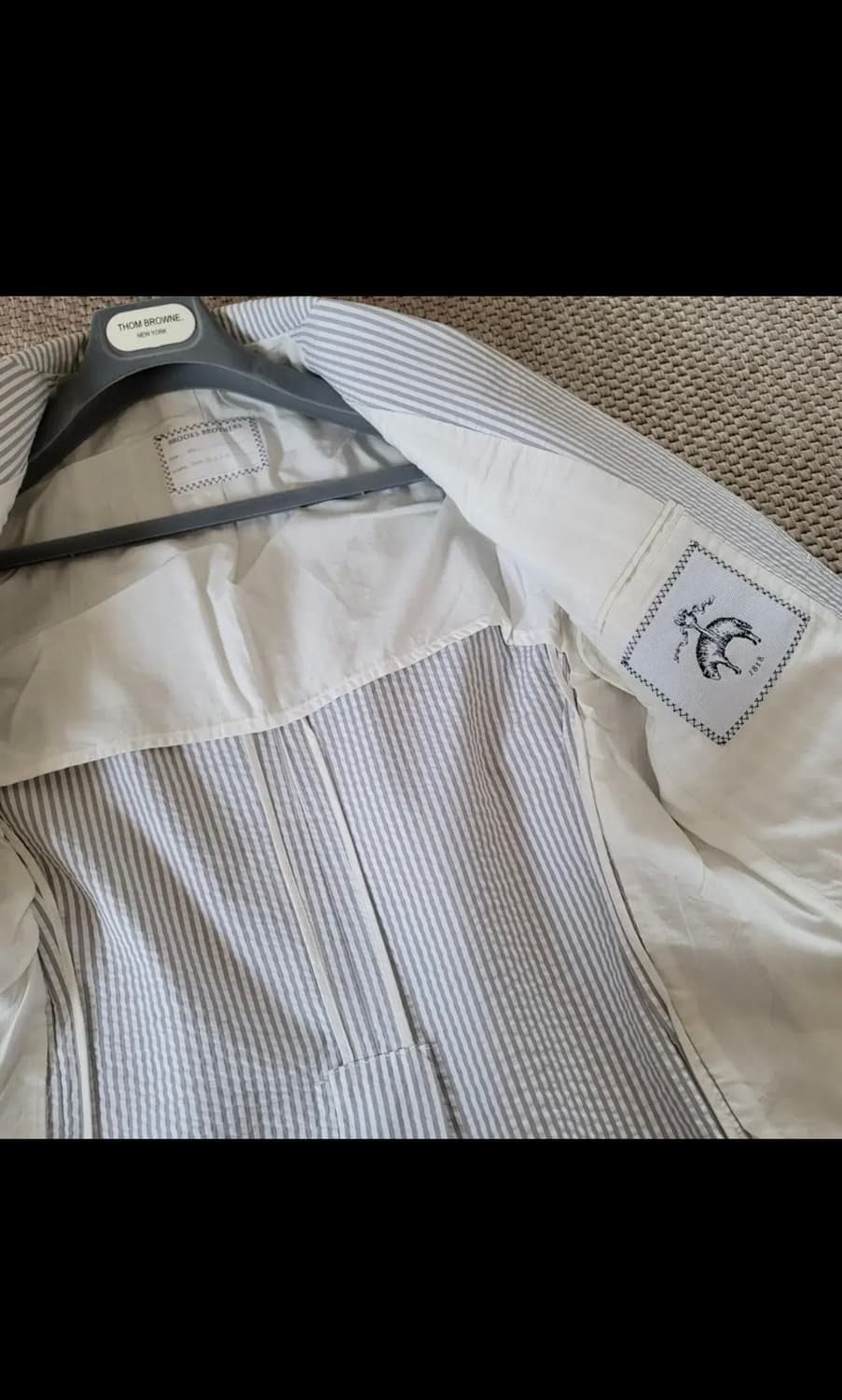 톰브라운 브룩스브라더스 정통 시어서커 블레이저 블랙 프리스 프레피 상품이미지5