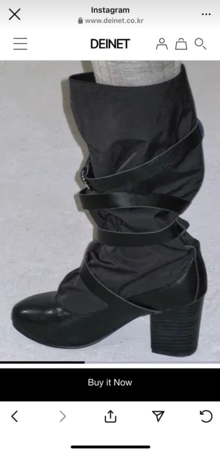DEINET 다이닛 버클 장식 힐 부츠 블랙 상품이미지2