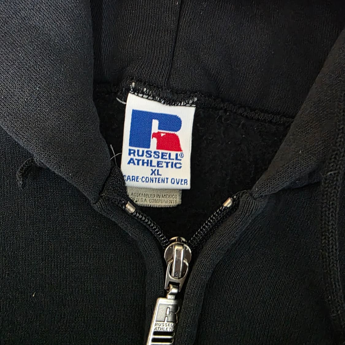 [XL] 90s 빈티지 러셀 애슬레틱 후드집업 블랙 ver. 집크랙 상품이미지7