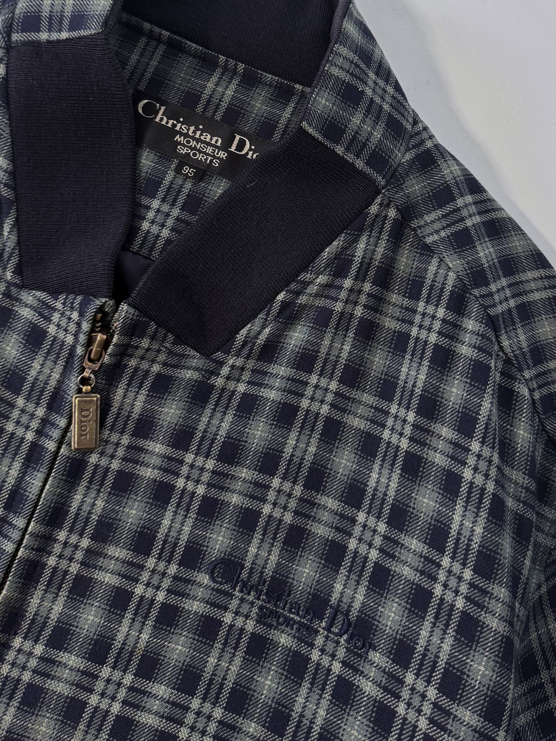 크리스찬 디올 90‘s 루즈핏 울 체크 블루종 자켓 상품이미지4