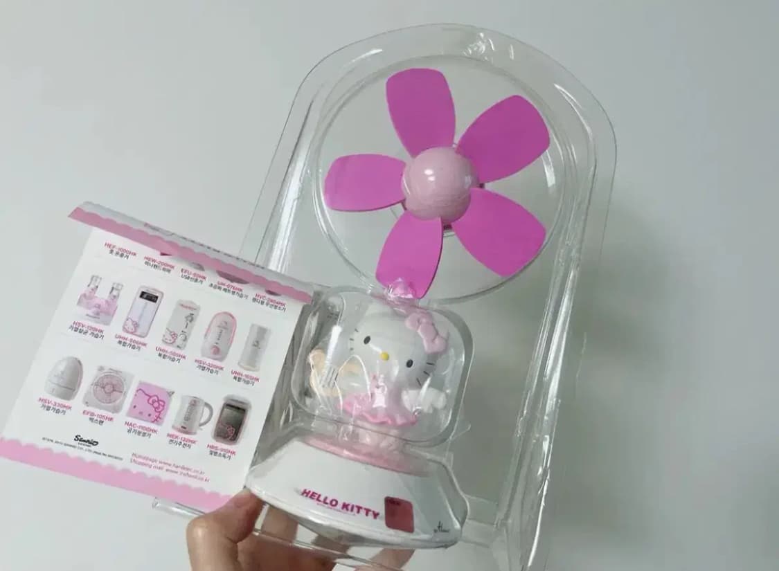 새상품 정품 고전 엔젤 키티 usb선풍기 탁상 천사 키티 피규어  상품이미지1