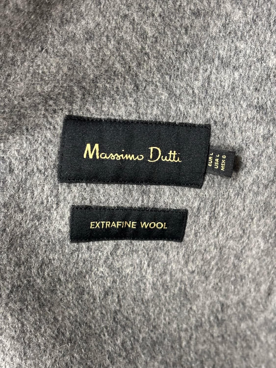 마시모두띠 엑스트라파인 울 풀버튼 하프코트자켓L/멜란지그레이 상품이미지6