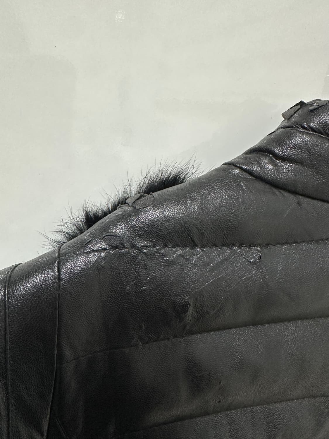 바이커 퍼 레더 자켓 상품이미지8