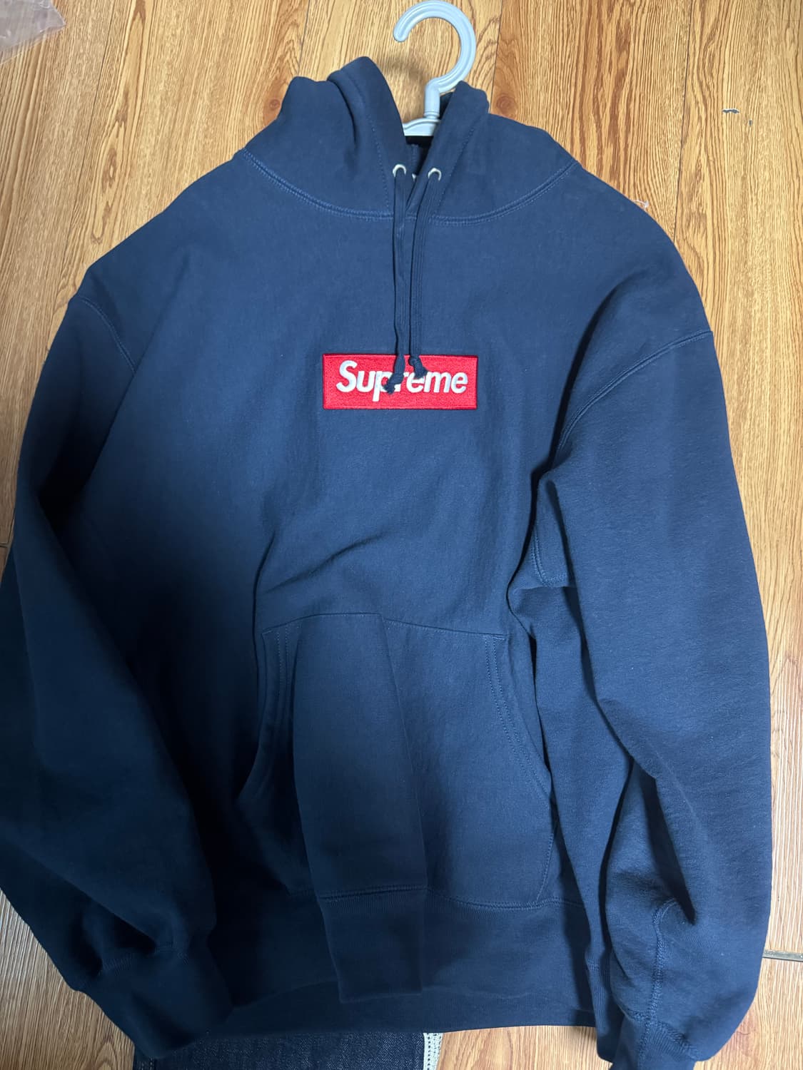 슈프림 박스로고 후드 네이비 레드 24fw 상품이미지1