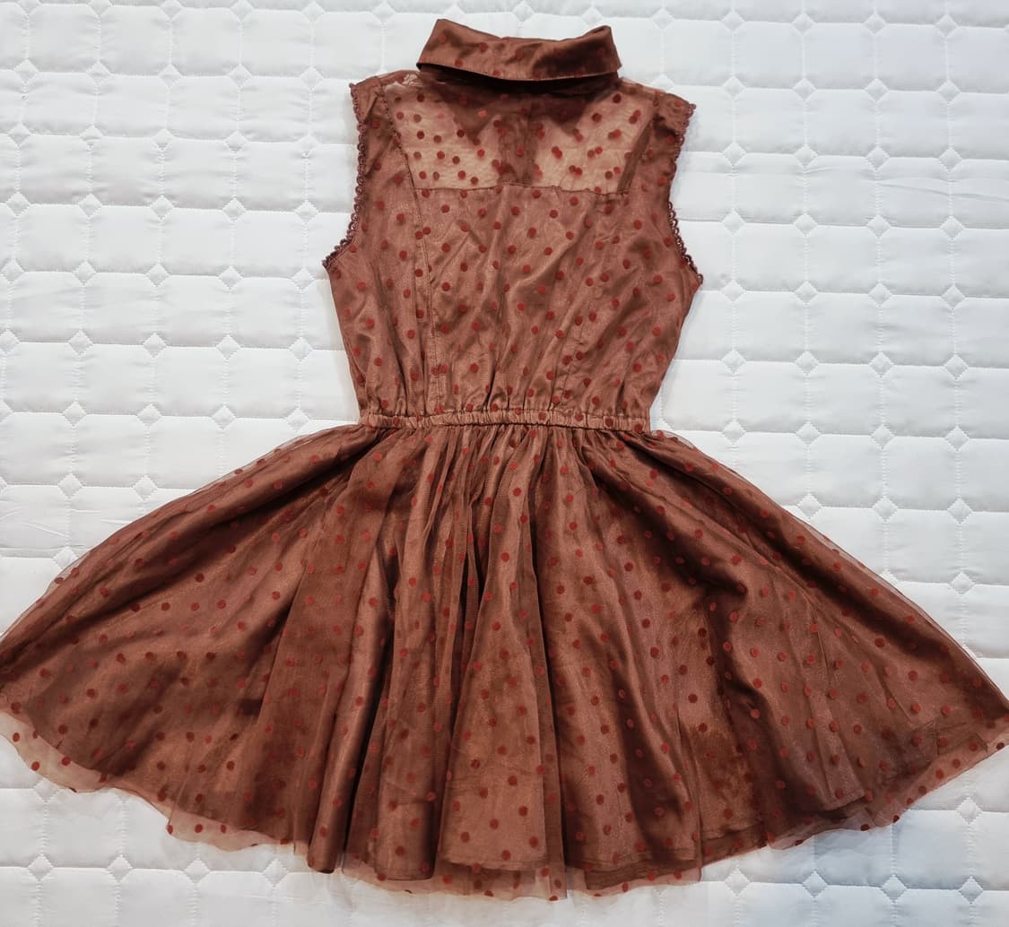 LIZ LISA(리즈리사)초콜릿 도트 시스루 원피스 상품이미지8