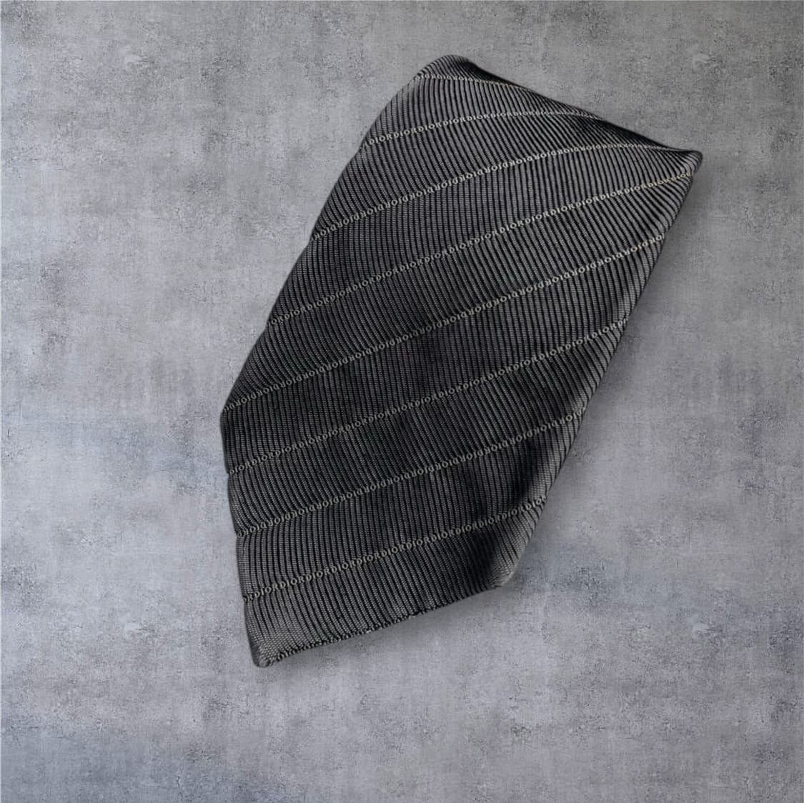 디올 Dior 그레이 올오버 로고 레터링 패턴 실크 넥타이 상품이미지6