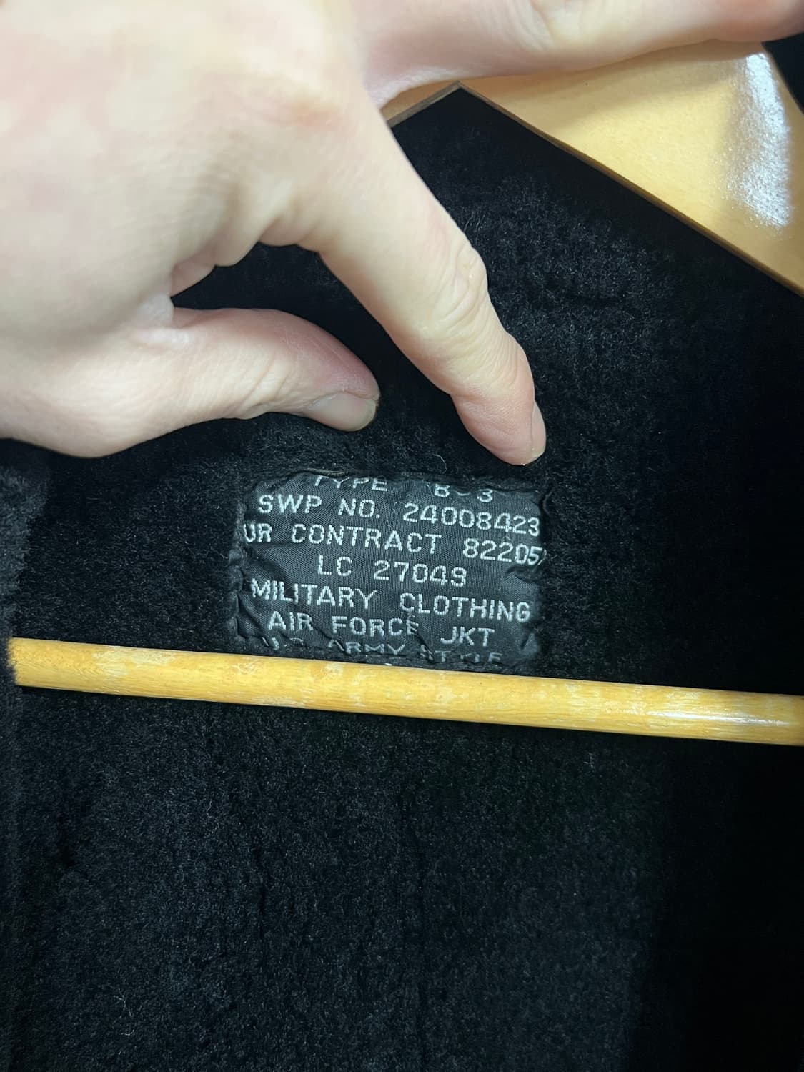 90s 오리지널 Type B-3 밀리터리 양가죽 무스탕 점퍼 상품이미지5