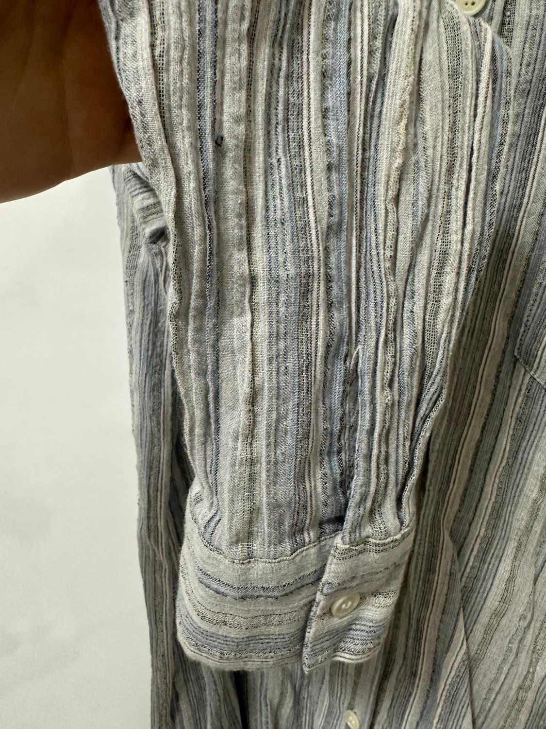 stripe linen overfit shirt (blue) 상품이미지5