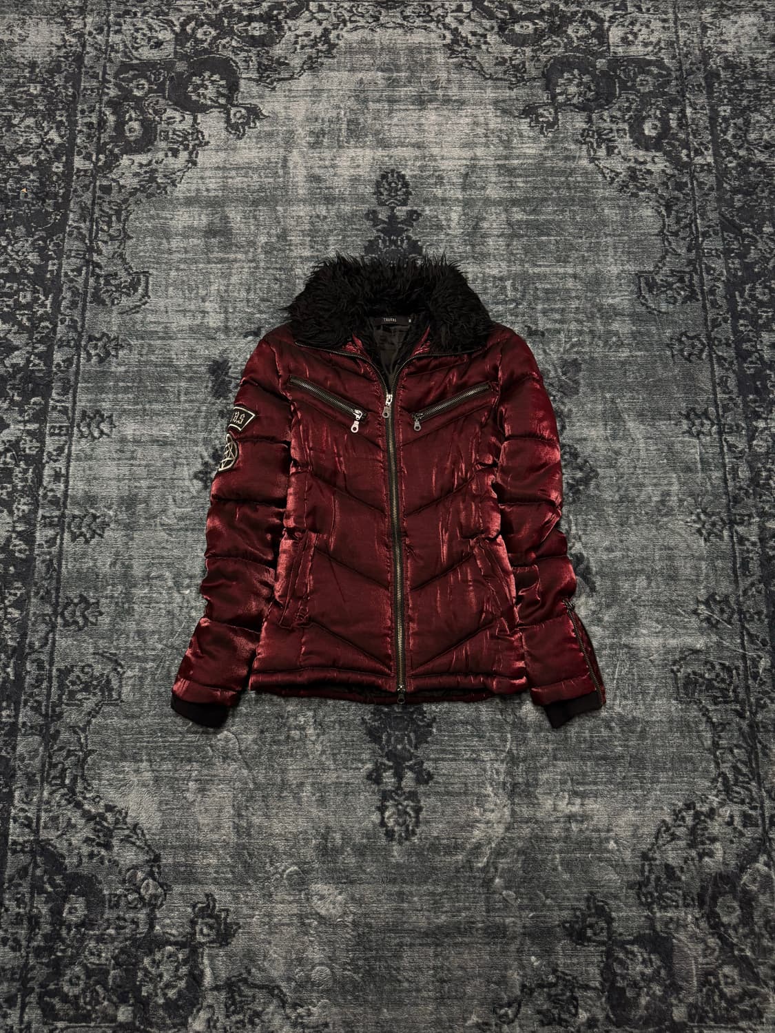 Travas 00s vkei satin fur down jacket 상품이미지1