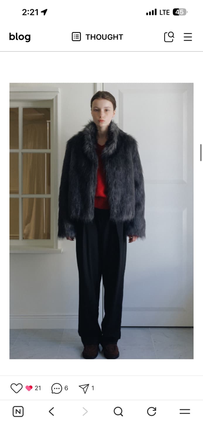 스튜디오테이블 퍼자켓 카키그레이 상품이미지1