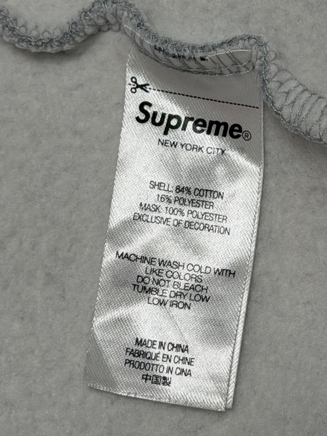 슈프림 더블 후드 페이스마스크 집업 후드 스웨트셔츠 헤더 그레이 - 22 상품이미지4