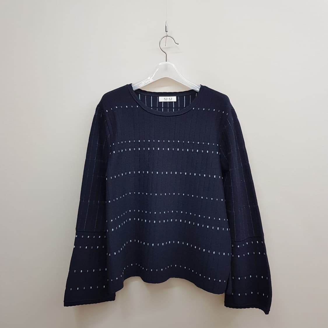 한섬 SJSJ  도트 스트라이프 니트 투피스 세트  F사이즈 상품이미지3