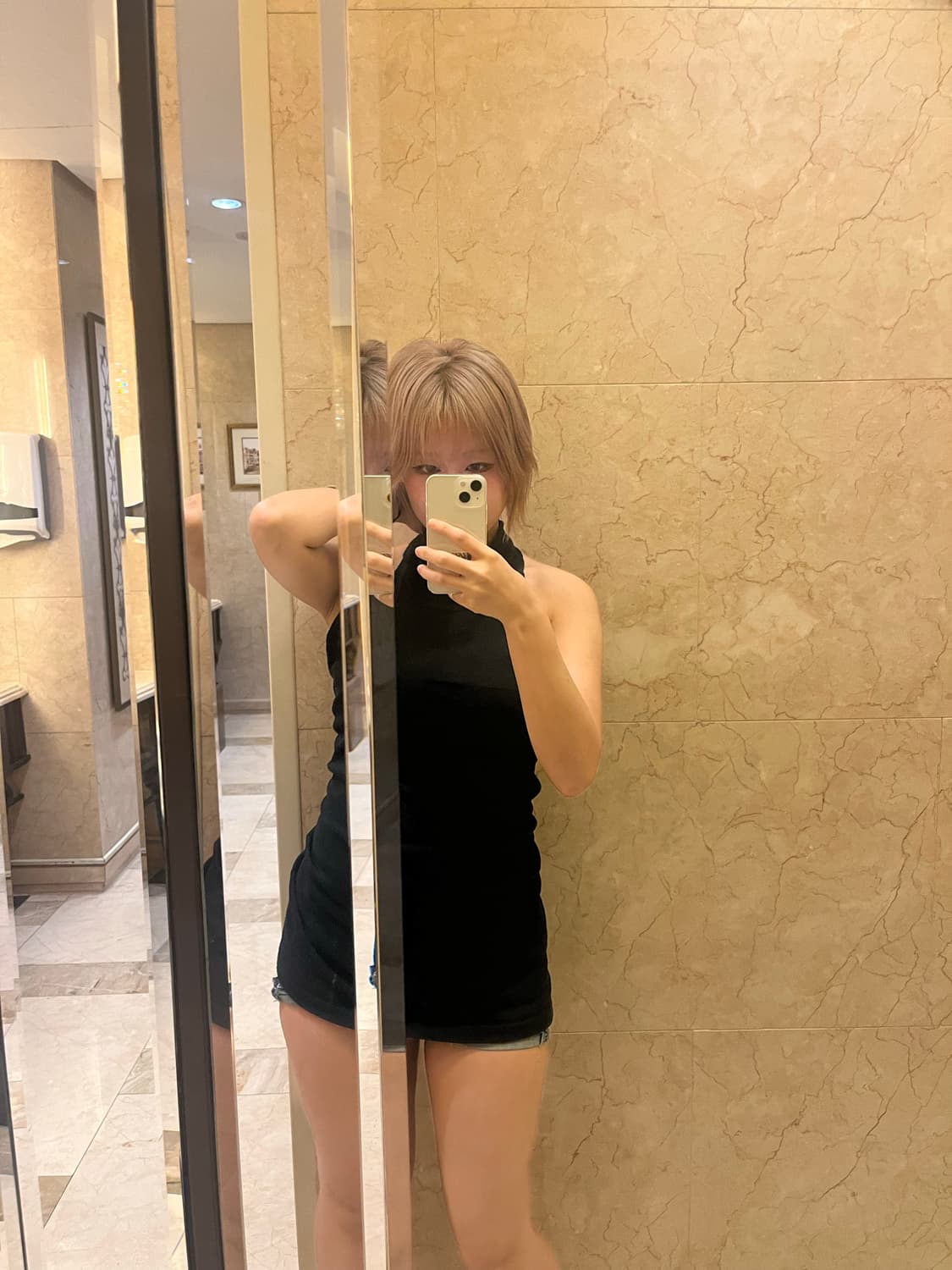 터틀넥 블랙 민소매 원피스 상품이미지2