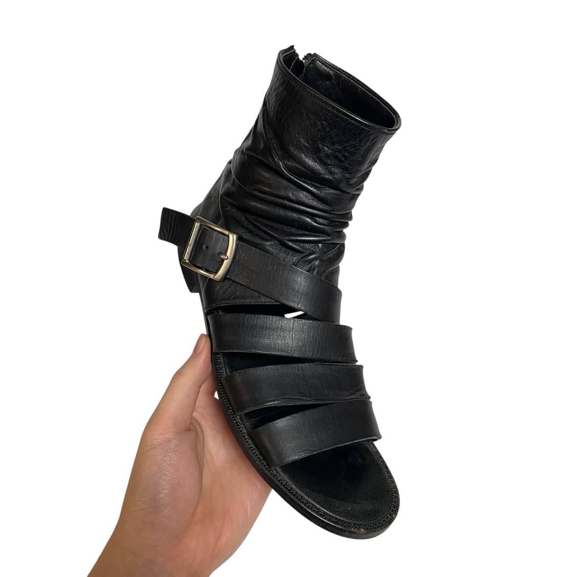 요지 야마모토 와이즈 드레이프 플랫부츠 샌들 상품이미지6