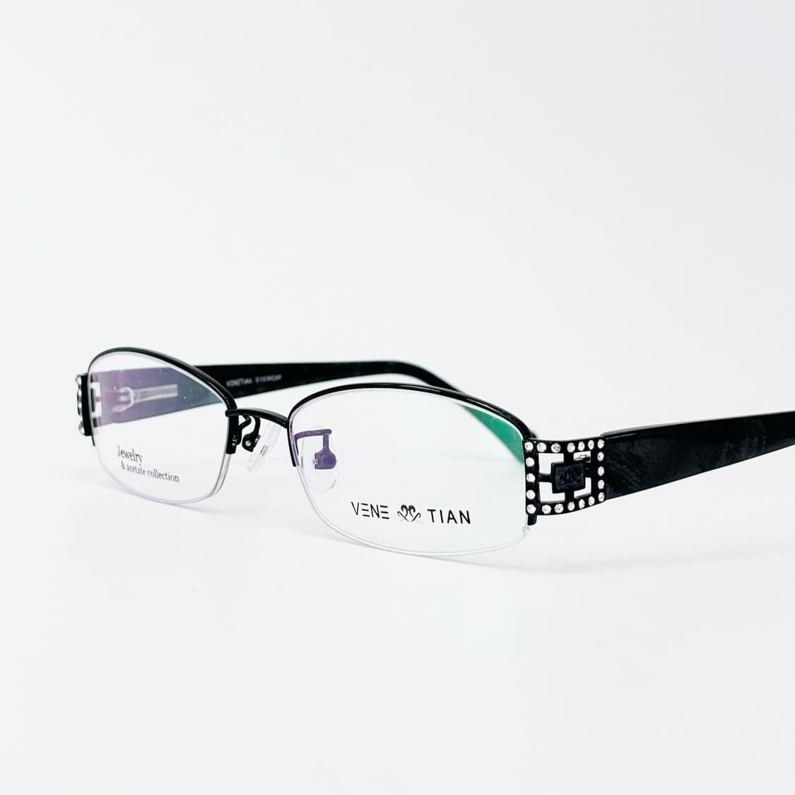 VENETIAN  블랙 메탈 데드스탁 빈티지안경 상품이미지1