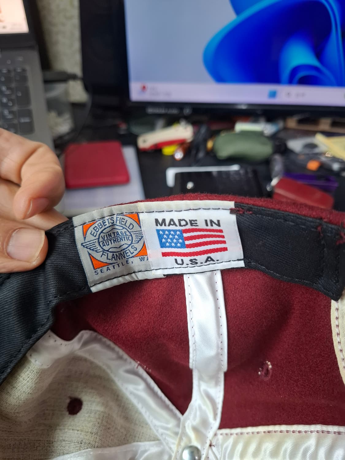 Ebbets Field 뉴욕 버건디 울볼캡 상품이미지4